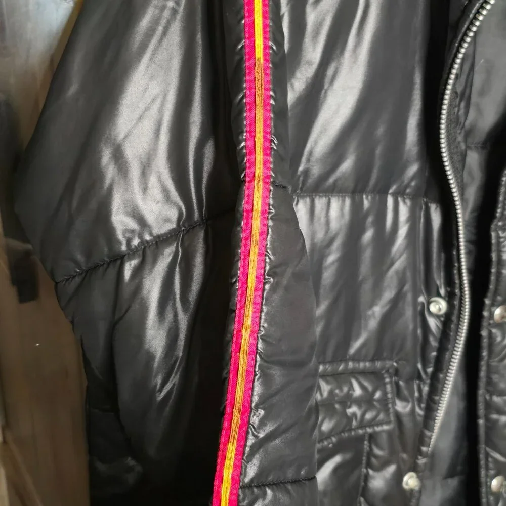 VTG Wynns Xtend Official Racing Puffer Jacket LG Black Snap Zip Closure USA 70s - Picture 11 of 14